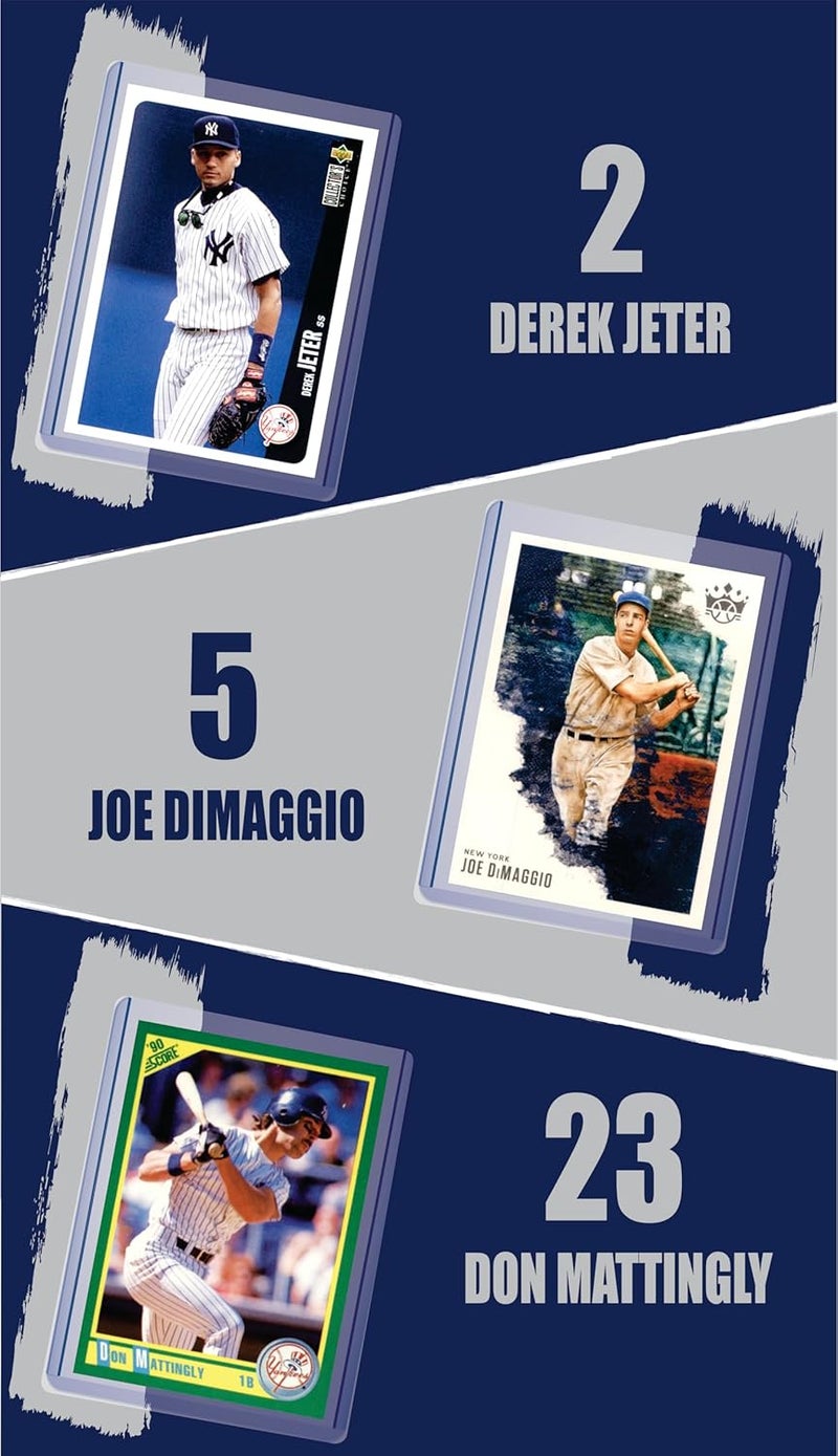 Chaser New York Yankees Legends Cards: Babe Ruth, Mickey Mantle, Roger Maris, Don Mattingly, Derek Jeter, Aaron Judge, Joe Dimaggio, Lou Gehrig, Yogi Berra, Mariano Rivera (10) Assorted Baseball Card Gift Pack GOATs - Image 3